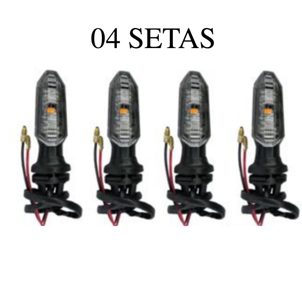 KIT C/ 04 Seta Pisca Led CB 250 Twister Xre Titan Fan Kit Completo