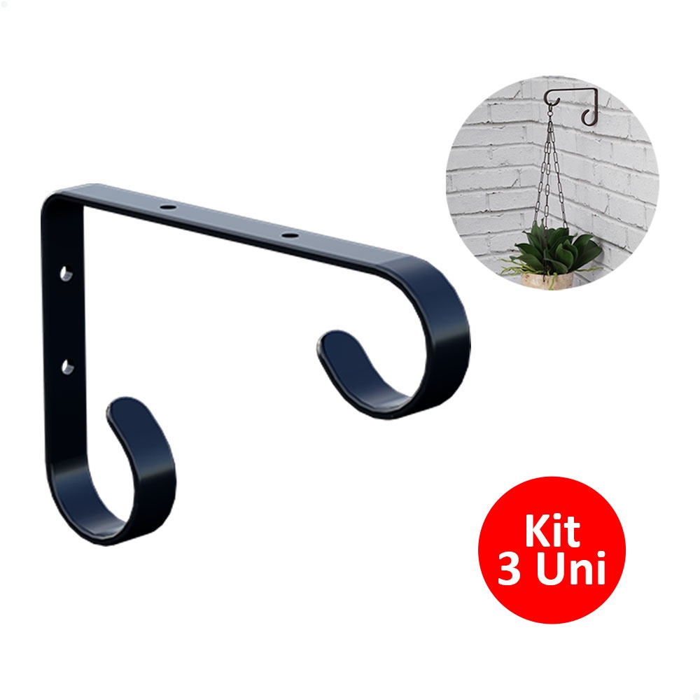 Suporte Gancho 16cm P/ Pendurar Vaso Planta Na Parede 3 Uni | Shopee Brasil