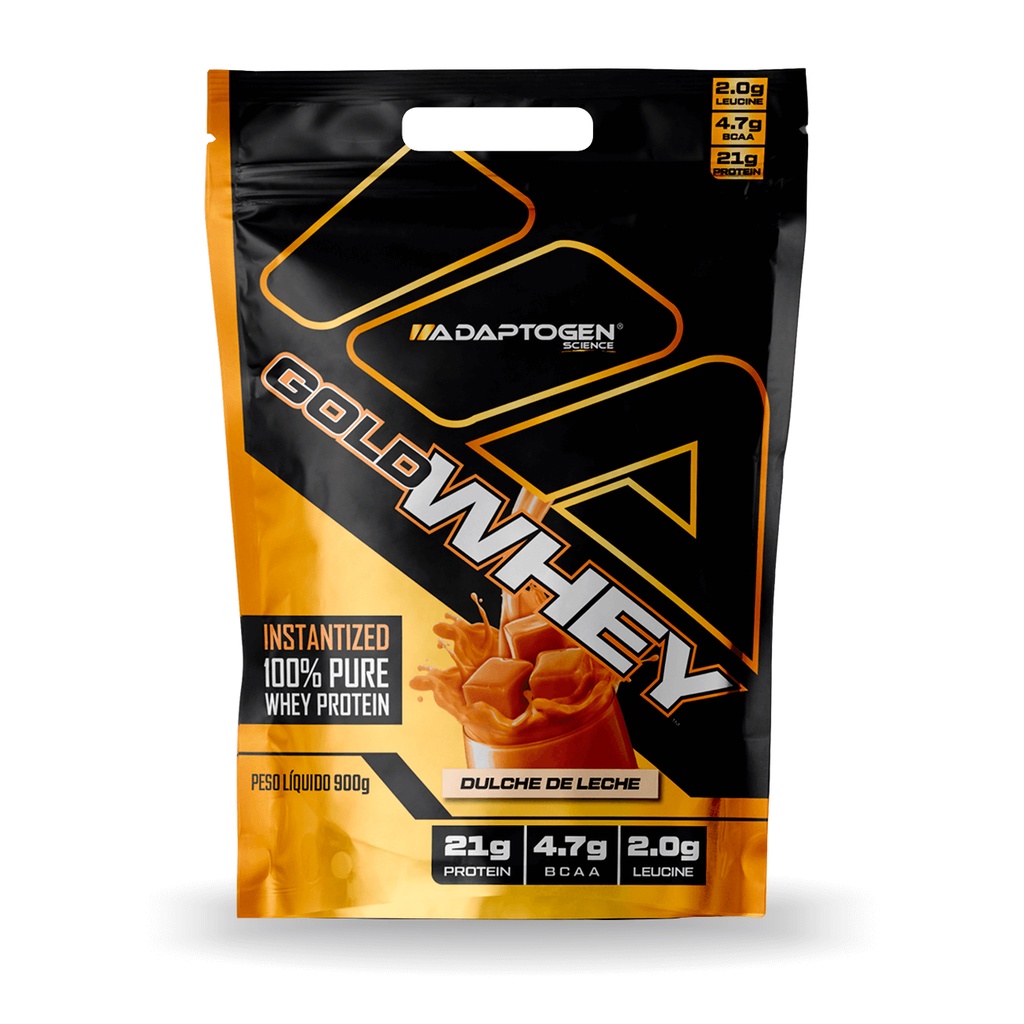 Gold Whey Concentrado Refil 900g – Doce de Leite – Adaptogen