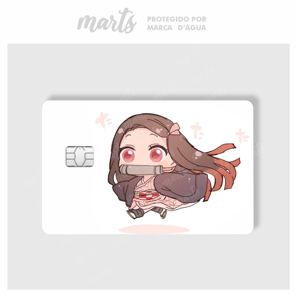 Adesivo Película Anime Kimetsu no Yaiba Nezuko Baby Cartão de Crédito