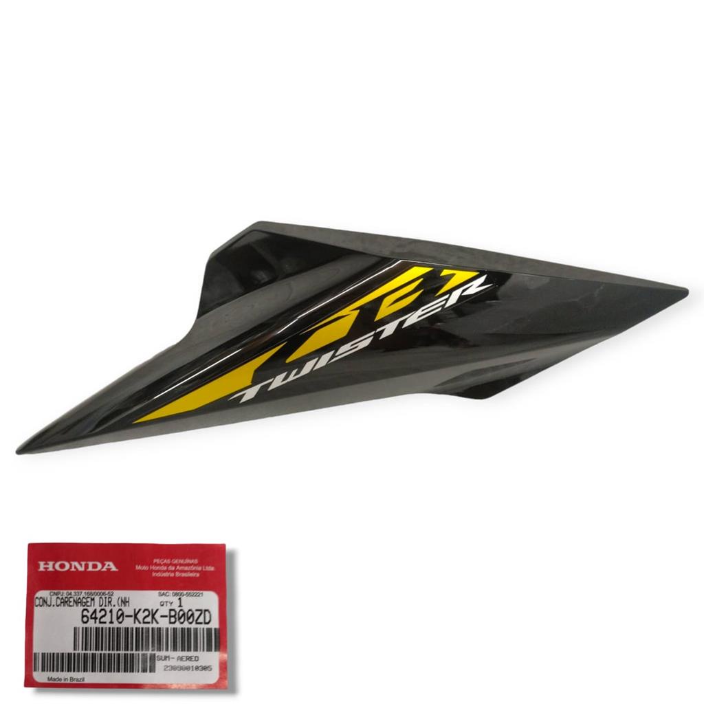 Carenagem tanque CB 300F Twister 2023 dourado direita Original honda