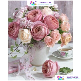 DOBUR | Pintura Diamante 5D Pintura de Diamante De Pintura Com Diamante 20X25CM Flor 5D 100 % Kit Redondo Completo Decoração De Parede Presente Pintura Diamante 5D Pintura de Diamante