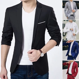 2023 Novo Estilo De Alta Qualidade Dos Homens Novos Casual Slim Fit Formal One Button Suit Blazer Brasão Jacket Tops 026