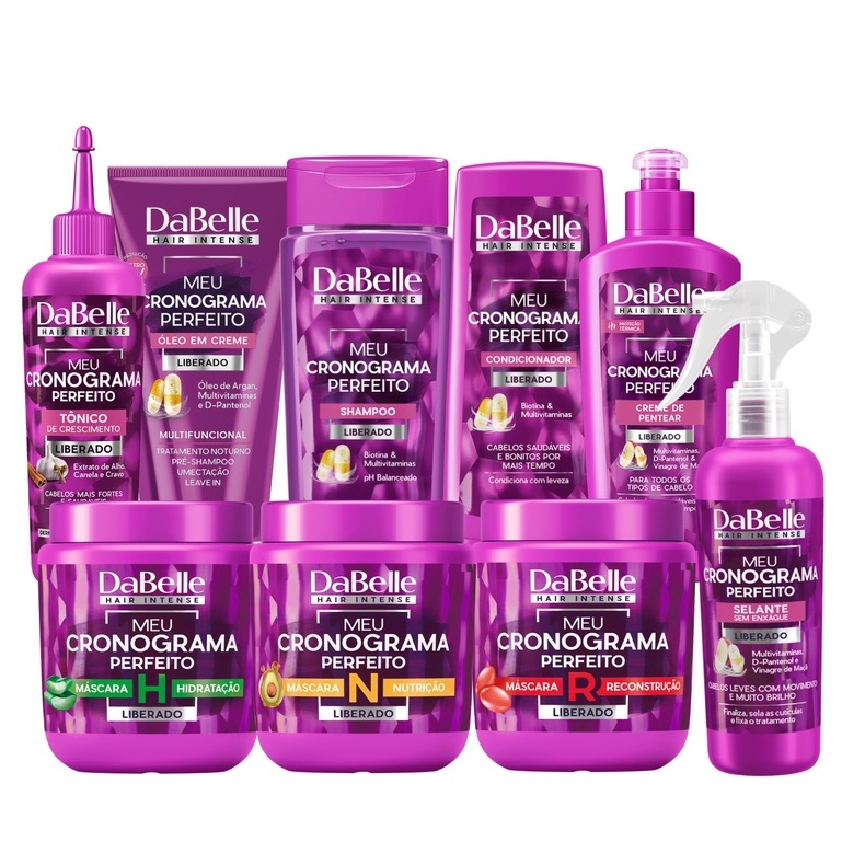 Kit Dabelle Meu Cronograma Perfeito Hidratação Nutrição e Reconstrução ...