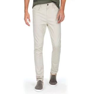 Calça Masculina Sarja Slim Amaciada Polo Wear Bege Claro