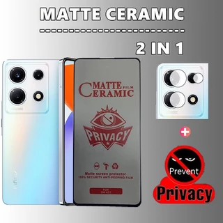 2 Em 1 Película Cerâmica Fosca Anti-Espionagem Protetor De Tela De Privacidade Para infinix Note 30 5G Hot 30 5G 20 30i Play NFC Free Fire VIP 30i GT 10 Pro