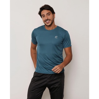 Camiseta Masculina Fitness Manga Curta Verde