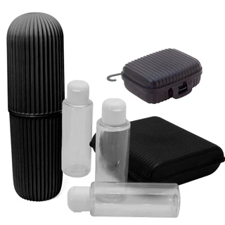 Kit Higine Pessoal Viagem Multiuso Porta Escova de Dente, Saboneteira, Porta Shampoo e condicionador