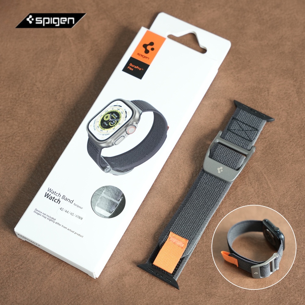 Spigen DuraPro flex Trail loop Pulseira De nylon Para iWatch Ultra2/1 49mm 45mm 44mm 41mm 40mm Respirável Ajustável Acessórios Série 8 7 6 5 4 SE2