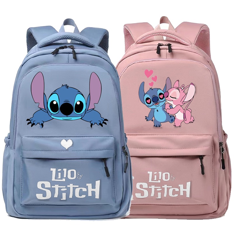 Anime Lilo & Stitch Backpack Shoulder Bag Stitch Pencil Case Student Black  School Bag Stitch Diagonal Bag 3 Pieces Set (#9) 