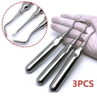3Pcs Ferramentas Odontológicas Extração Dentária Fórceps Elevador De Raiz Cur