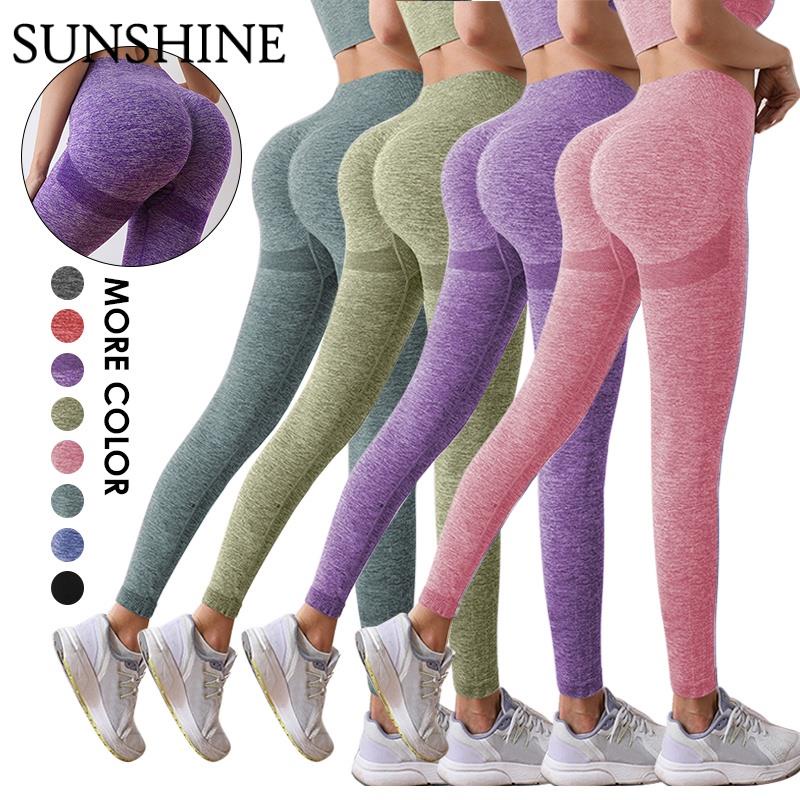 Calças femininas bubble butt leggings de fitness cintura alta elástica sem  costura leggins femme magro push up workout legging calças / Calças leggings