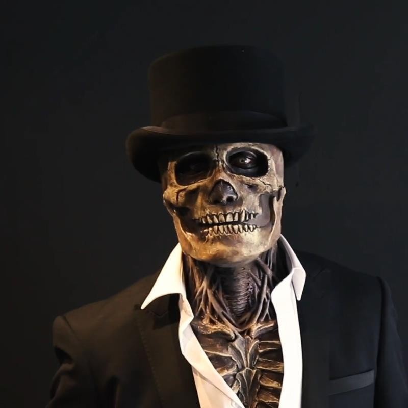 Máscara De Horror Caveira Reutilizável Cosplay De Látex Fantasia De ...