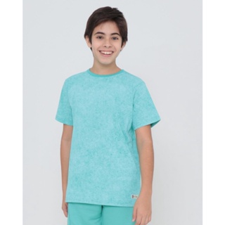 Camiseta Juvenil Manga Curta Estampa Tie Dye Verde
