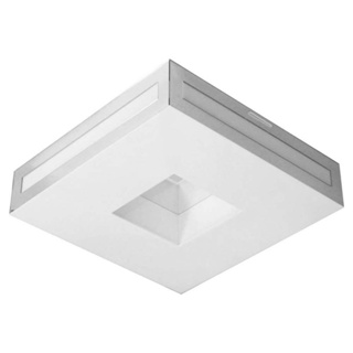 Plafon quadrado Tualux para 4 lâmpadas Asturias 36x36cm espelho branco