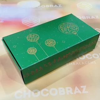 10 Caixa para 8 Doces de Natal luz 2023 Verde cod 3990 (Natal Ideia LIQUIDA)