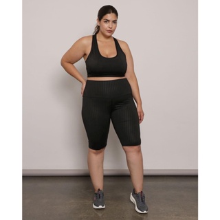 Short Plus Size Feminino Fitness Ciclista 3D Preto