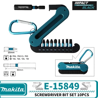 Mak Makita E-15849 Chave De Fenda Preta De Impacto Conjunto De Bits De Acessórios Para Ferramentas Elétricas Chaveiro