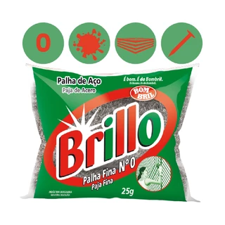Esponja Palha Aco Grossa 0 Obra Metais Brillo Bombril