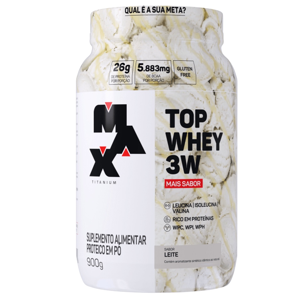 Top Whey 3w Mais Sabor Max Titanium 900g