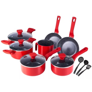 Jogo de Panelas Antiaderente Ceramica Cooktop Fogão Indução Kit 10 Peças  Conjunto Marmol - Magazine Gerais