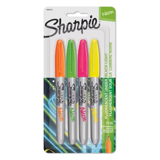 Marcador permanente Sharpie fino c/ 4 cores neon