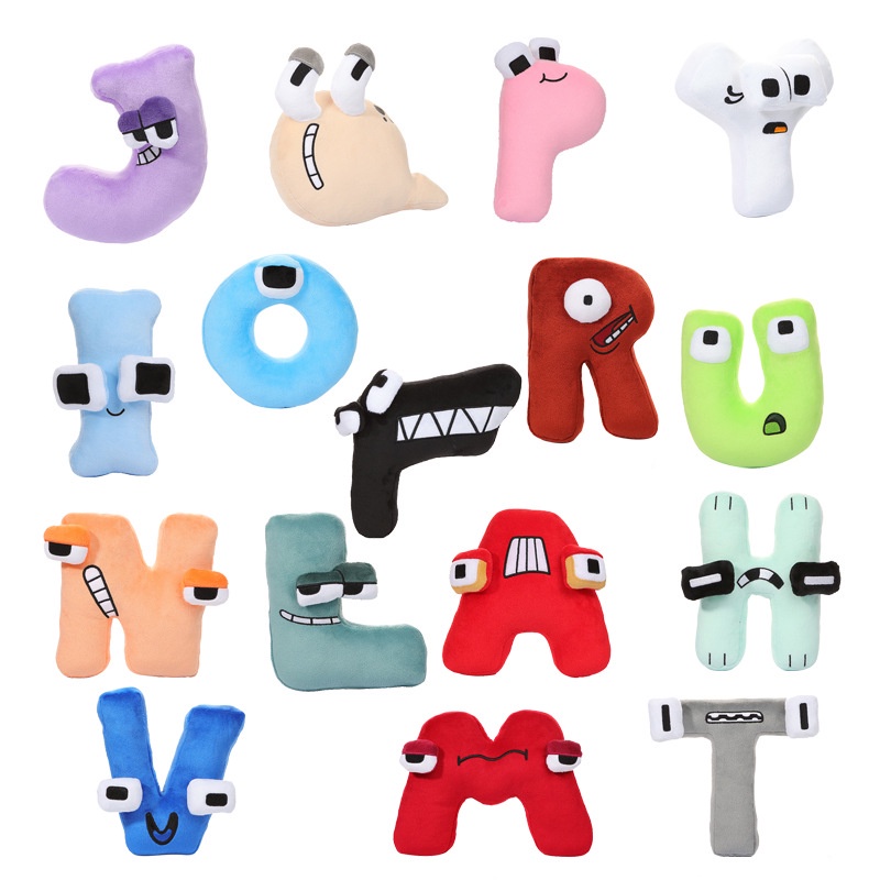 Brinquedos Lore Plush Alfabeto Letra Inglesa Plushie Animals Doll Gift Para Crianças Educativas (A-Z)