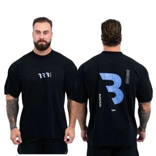 Camiseta Academia Larga Musculação Bum Azul Camisa Oversized Treino 164