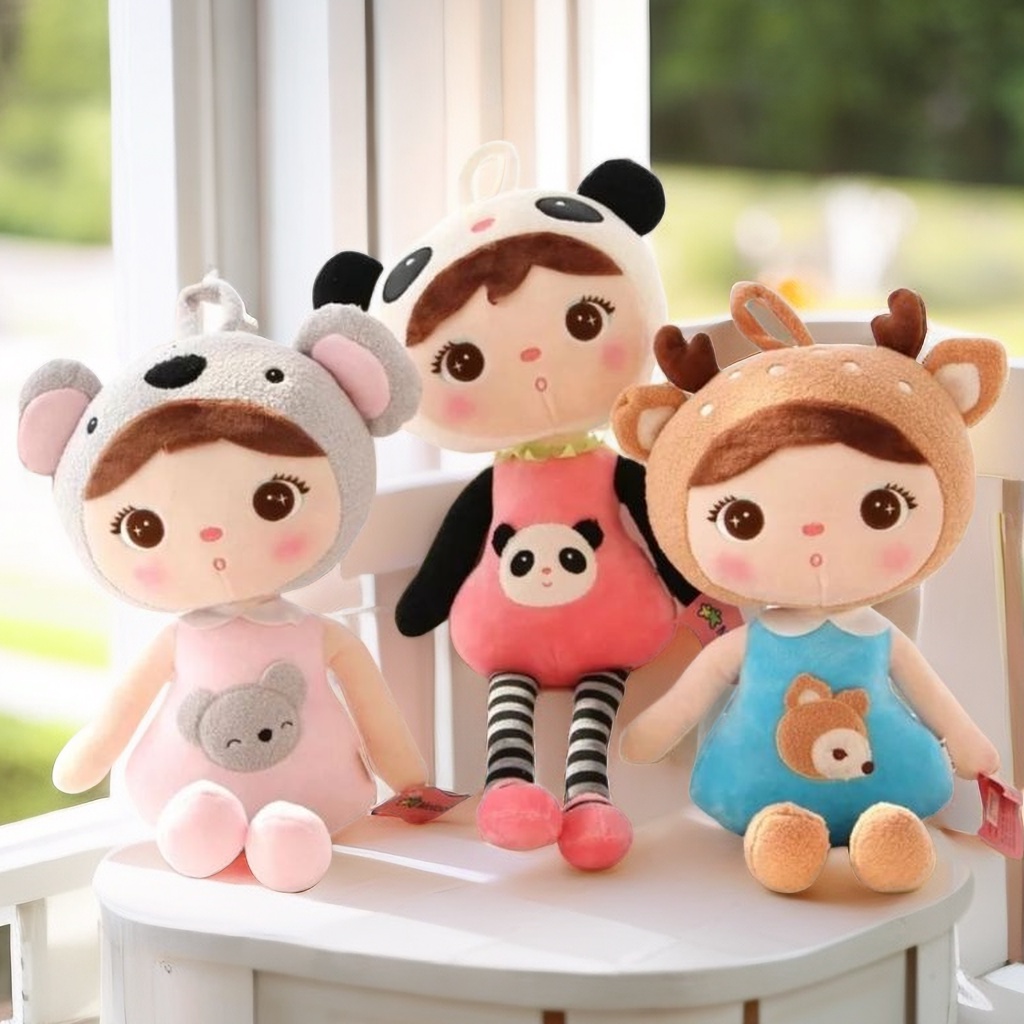 Metoo boneca kawaii brinquedo panda koala dos desenhos animados de pelúcia presente do bebê meninos e meninas dormindo boneca presente aniversário bonito ornamentos