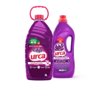 Kit 1 Lava Roupas Liquido Urca Lavanda - 3L + 1 Amaciante Urca Lavanda - 2L