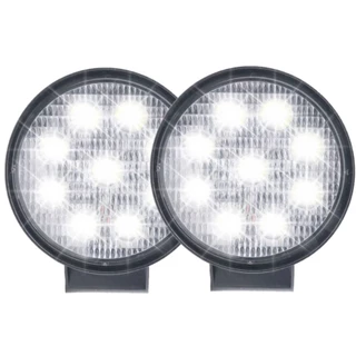 Par Kit 2 Farol De Milha Farolete 9 Leds 12v 24v 27w 6000k Reforçado Agrícola Caminhão carro Barco Resistente a agua
