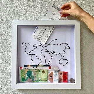 Mapa Caixa De Arquivo De Aventura Com slotsPostcard Ticket Souvenir Shadow box Depósito Seguro Mobiliário Doméstico