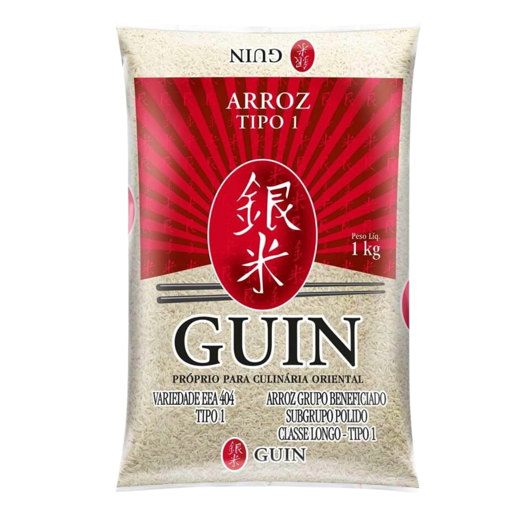 GOHAN ARROZ JAPONÊS LONGO GUIN 1KG PARA CULINARIA ORIENTAL