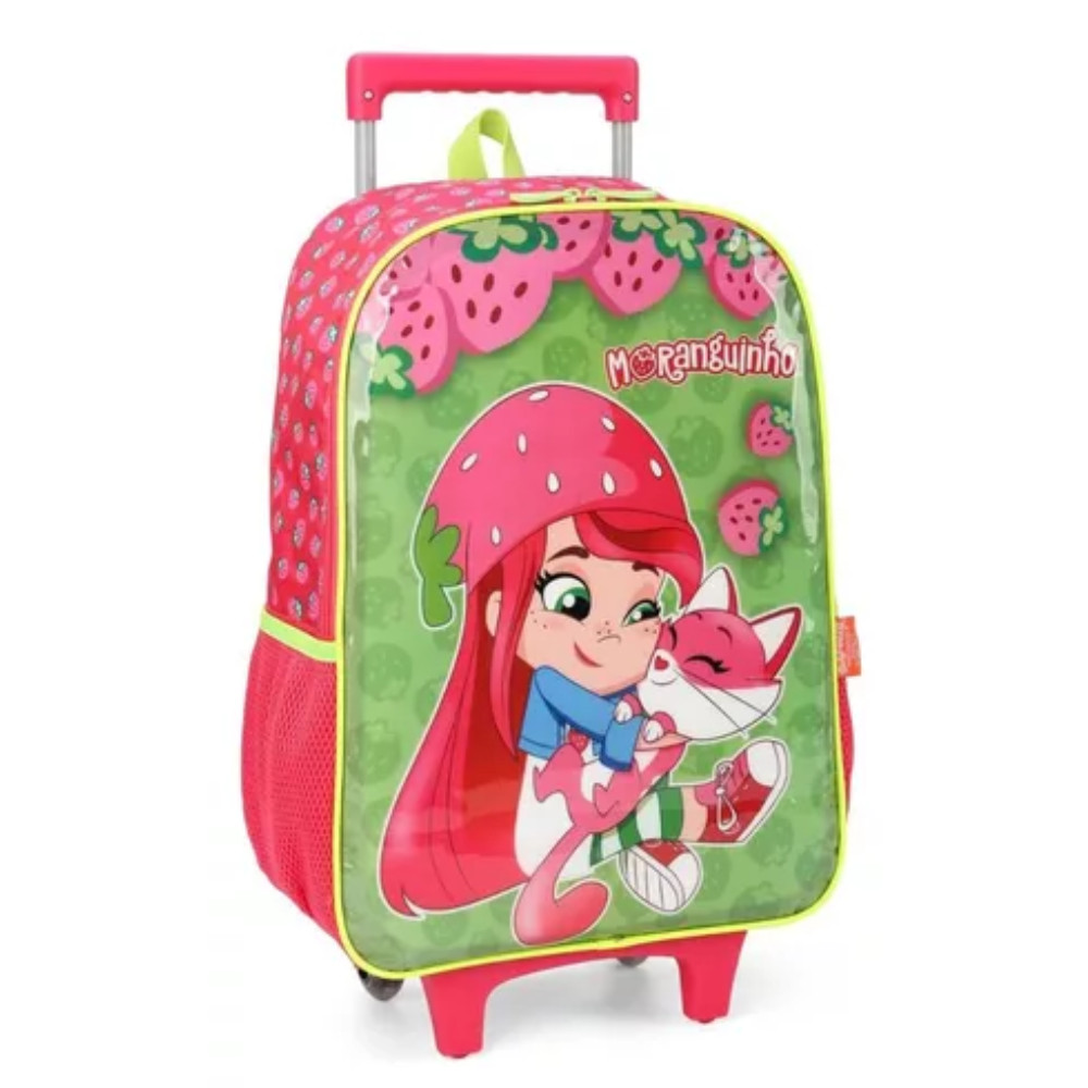 Mochila Grande Rodinha Escolar Infantil Moranguinho Verde | Shopee Brasil