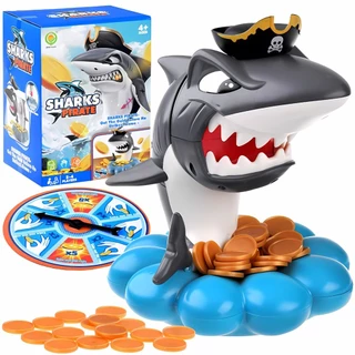 Jogo Pega Tesouro Tubarão Pirata Divertido Castela