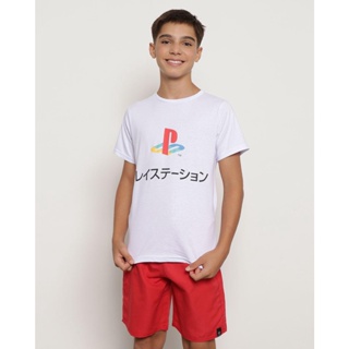 Camiseta Juvenil PlayStation Branco