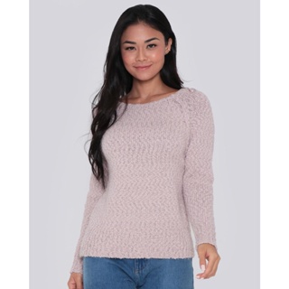 Blusa Feminina Tricô Decote Canoa Rosa Claro