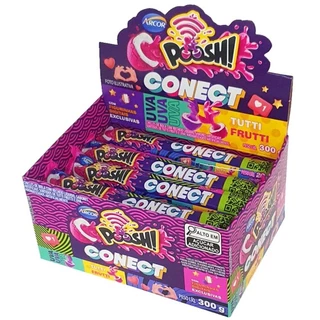 Chiclete Poosh Connect Uva C/ Tutti Frutti 15 Unidades 20g Arcor