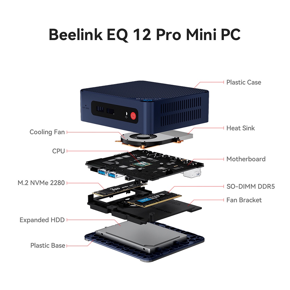 Mini Pc Beelink EQ12 Pro 500gb 16gb Intel Core i3-N305 Azul Mini Pc Beelink EQ12 Pro 500gb 16gb Intel Core i3-N305 Azul