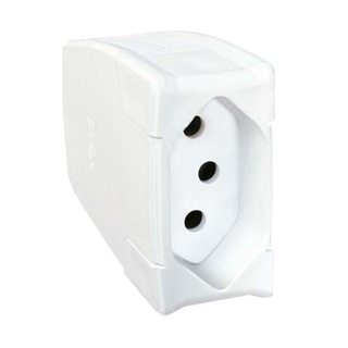 Plugue prolongador 2P+T 10A branco Pial