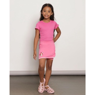 Short Saia Infantil Estampa Da Ariel Disney Rosa
