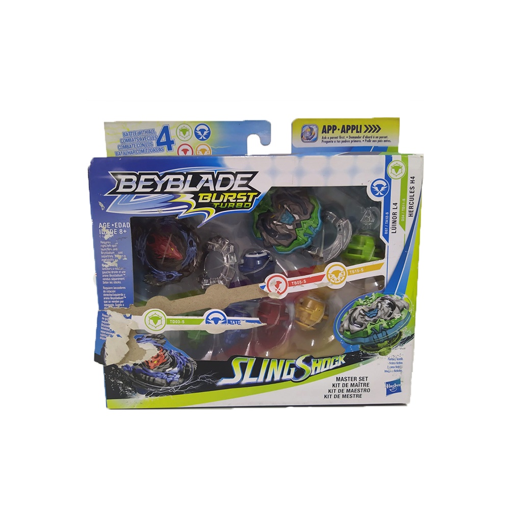 BRINQUEDO - Lote de 3 peões Beyblade com lançadores. Ma