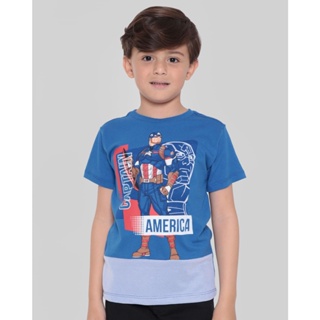 Camiseta Infantil Marvel Capitão América Azul