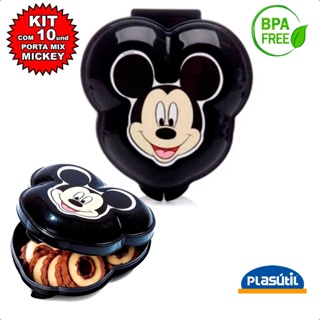 10 Pote Porta Mix MICKEY Preto R:3008 Plasutil