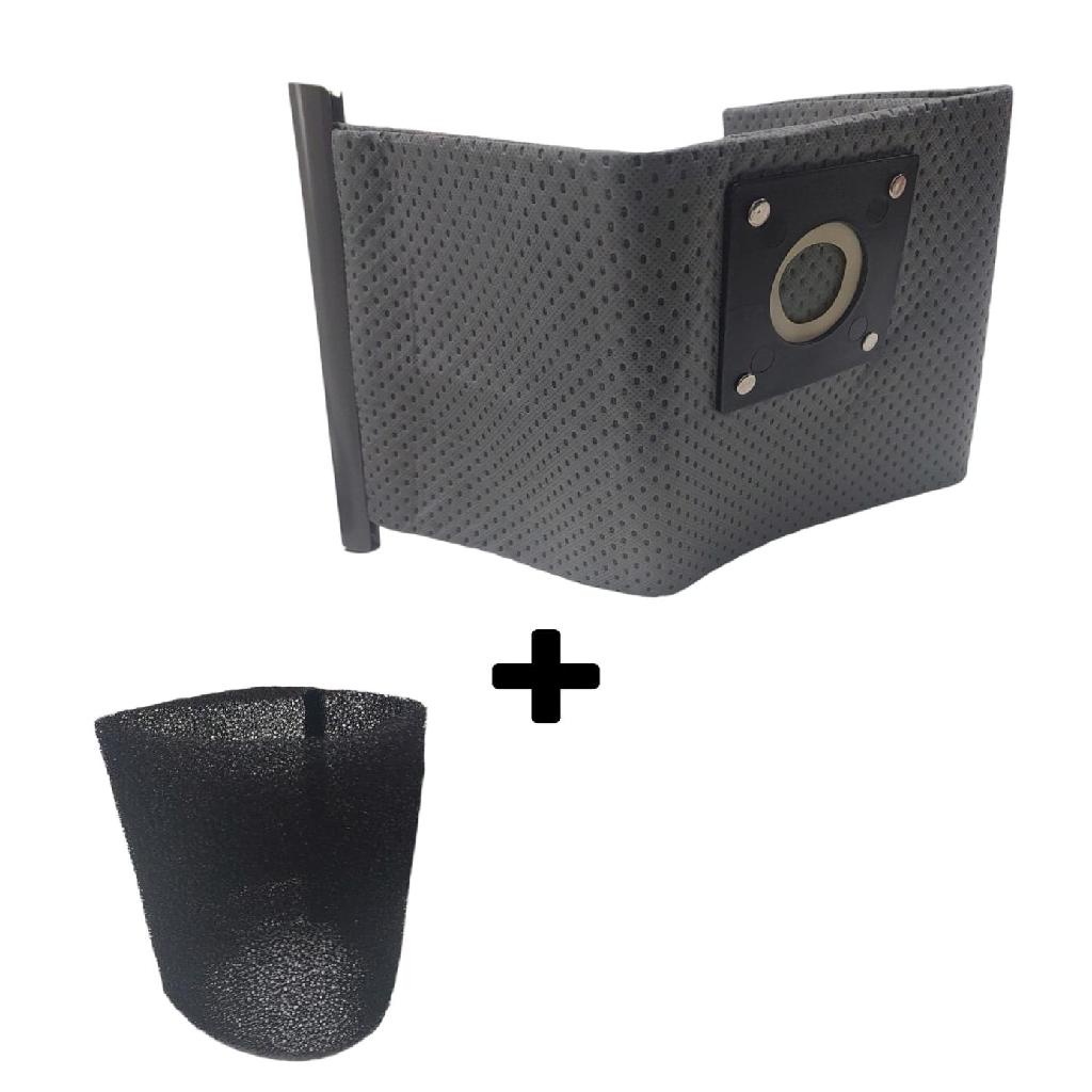 Saco De Pano + Filtro Espuma P/ Aspirador Wap Gtw inox 12L