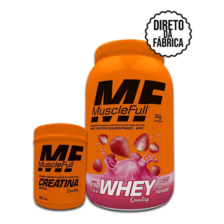 Kit 2un Whey Protein Quality 810g + Creatina 300g Mf
