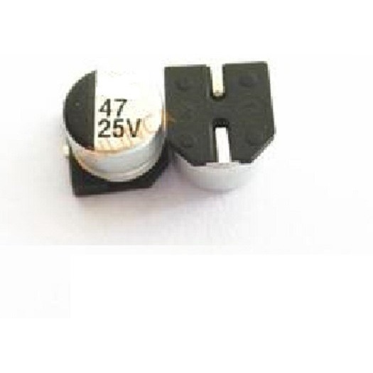 5 Peças Capacitor Eletrolítico Smd Alumínio 47uf X 25v | Shopee Brasil