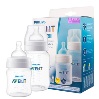 Kit com 2 Mamadeiras Avent Clássica 125ml 260ml RN