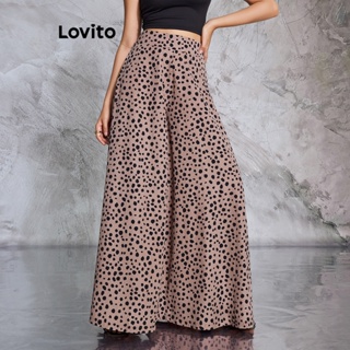 Lovito Calças com Zíper de Estampa de Leopardo para Mulheres LBE02036 (Multi-Cor)