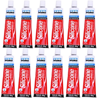 Kit 12 Silicones Acéticos Vermelho 50G Alta Temperatura Tekbond